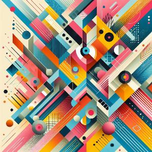 colorful abstract art poster with geometric shapes (26)